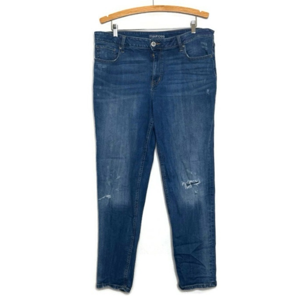 Maurice’s Straight Leg High Rise Distressed Denim Jeans Women’s Size 16